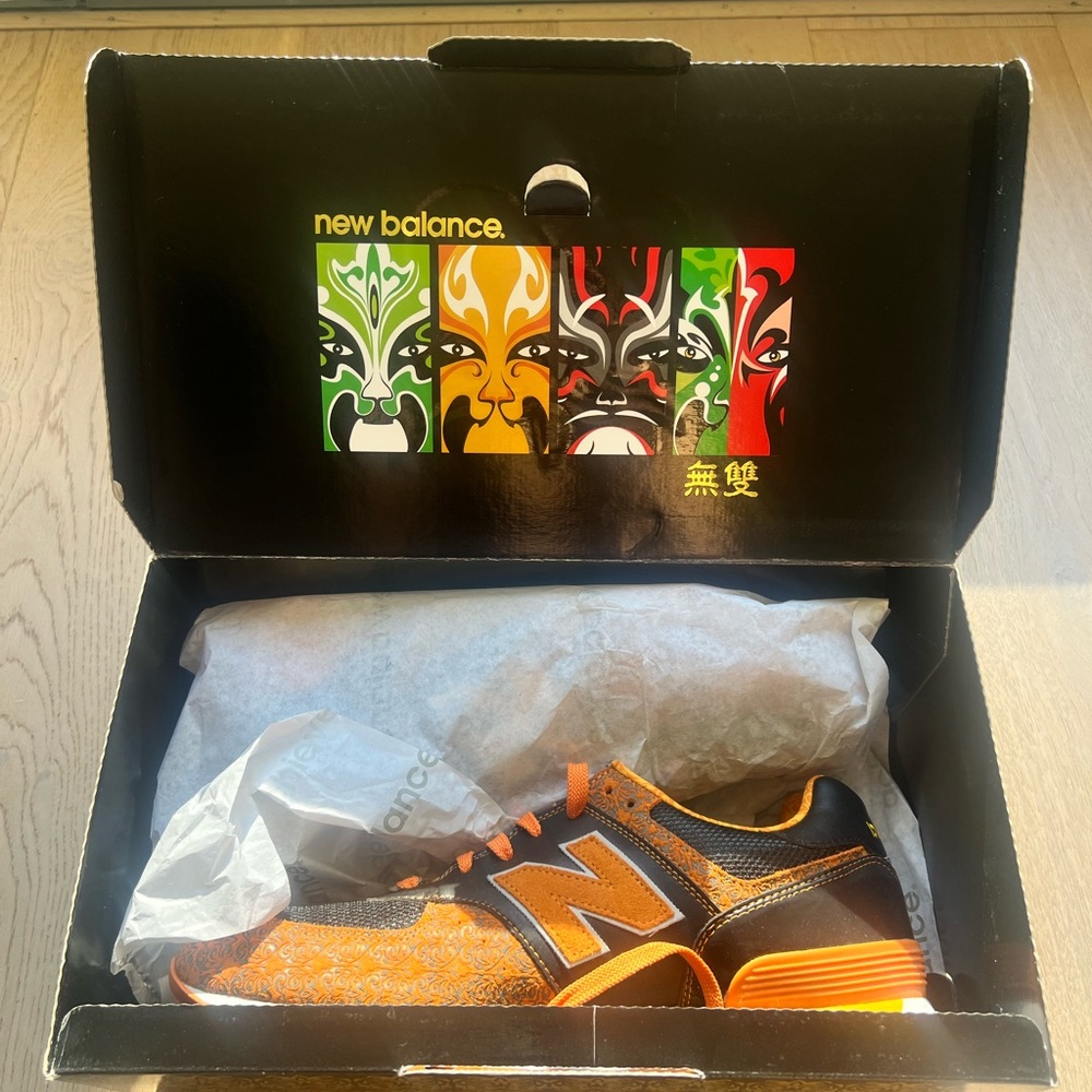 New Balance Orange and Black Sneakers